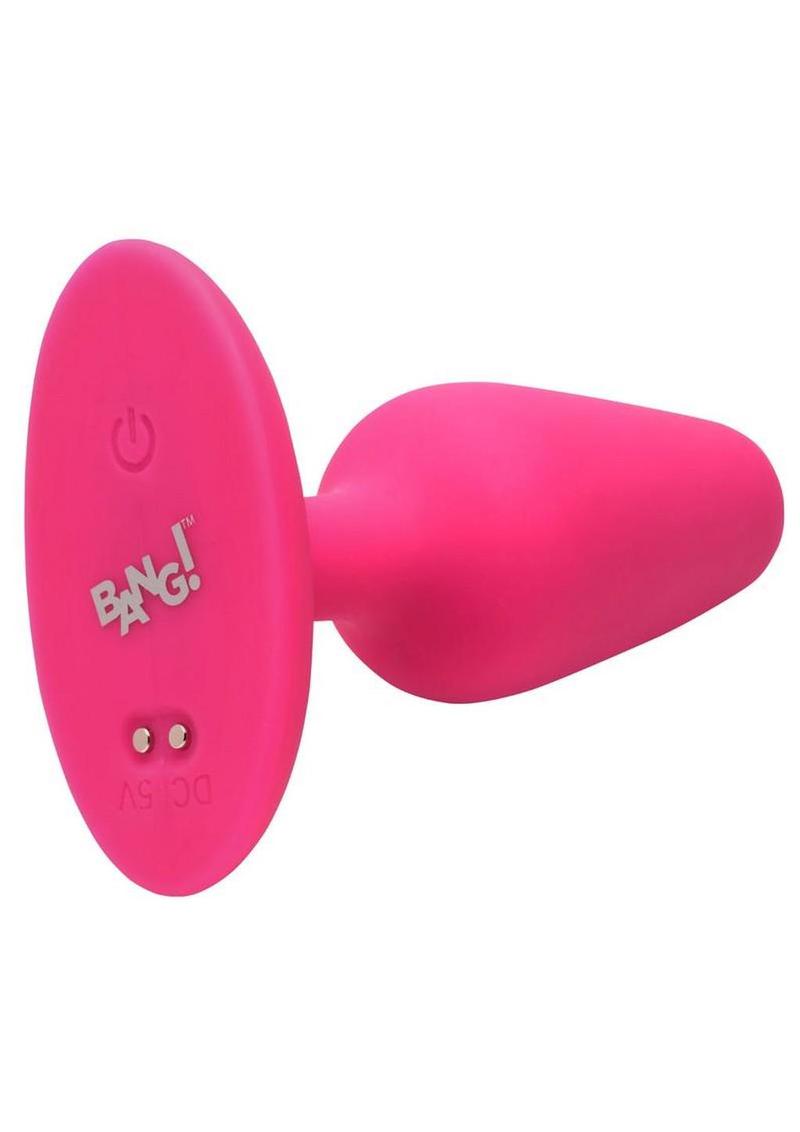Bang! Flexible Vibrating Silicone Rechargeable Butt Plug - Pink