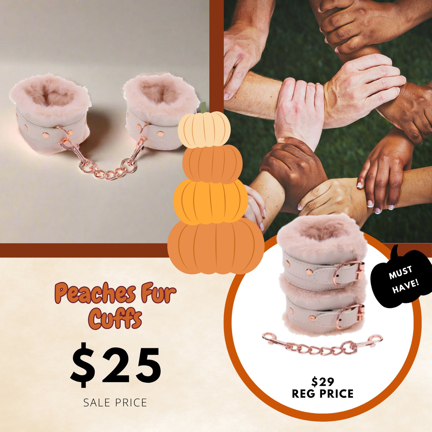 Peaches N Creame Fur Cuffs