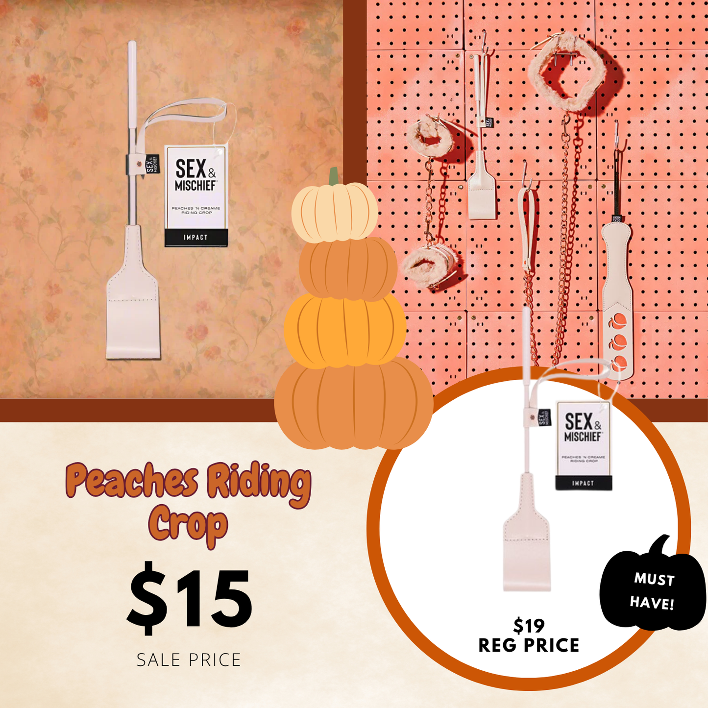 Peaches N Creame Riding Crop