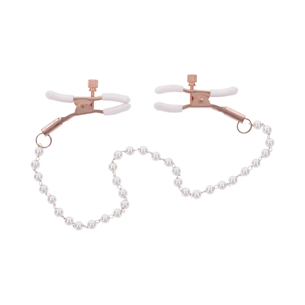 Sportsheets Sex & Mischief Peaches 'n CreaMe Pearl Nipple Clamps